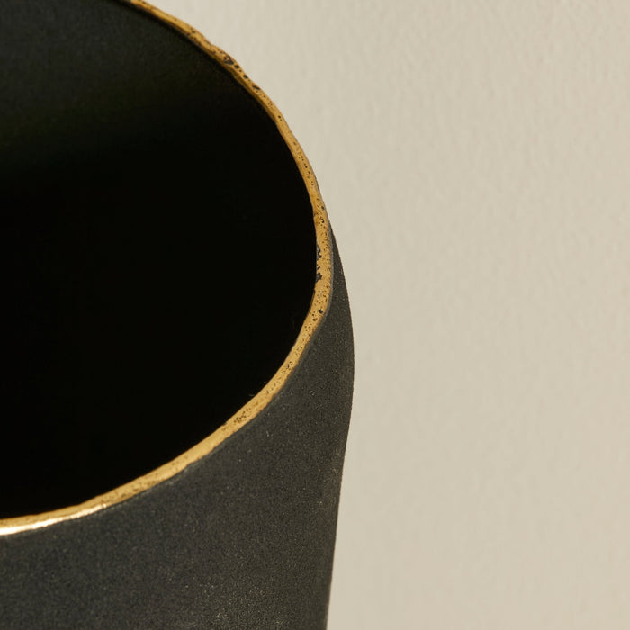Chaldon 17cm Metal Vase - Black