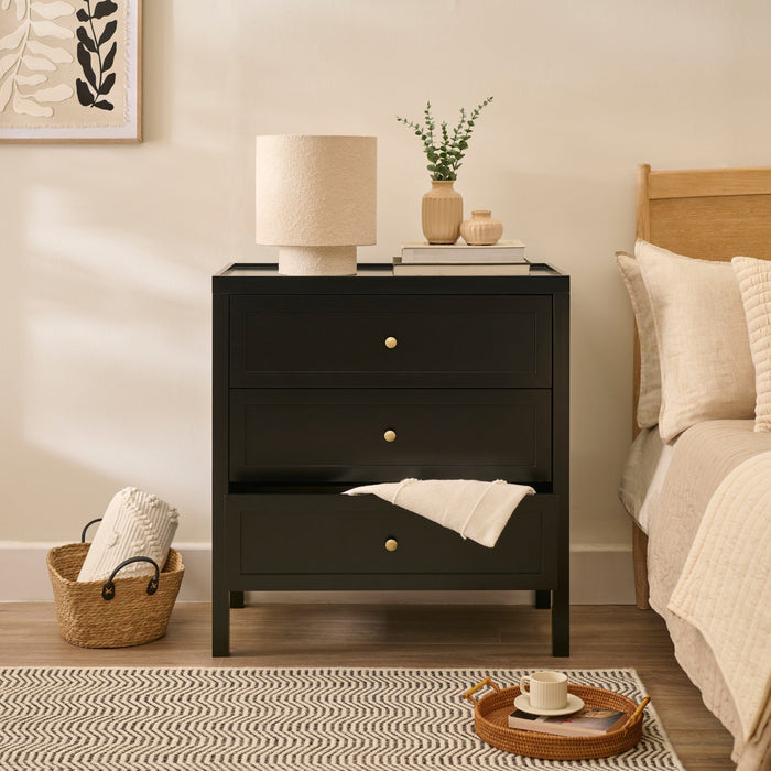 Charlie 3 Drawer Chest of Drawer - Noir Black - Laura James
