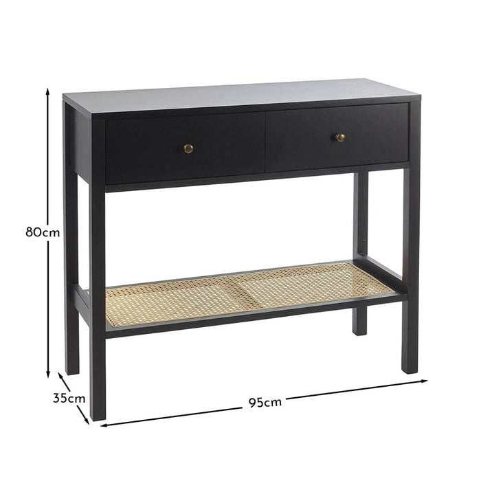 Charlie Black 2 Drawer Console Table