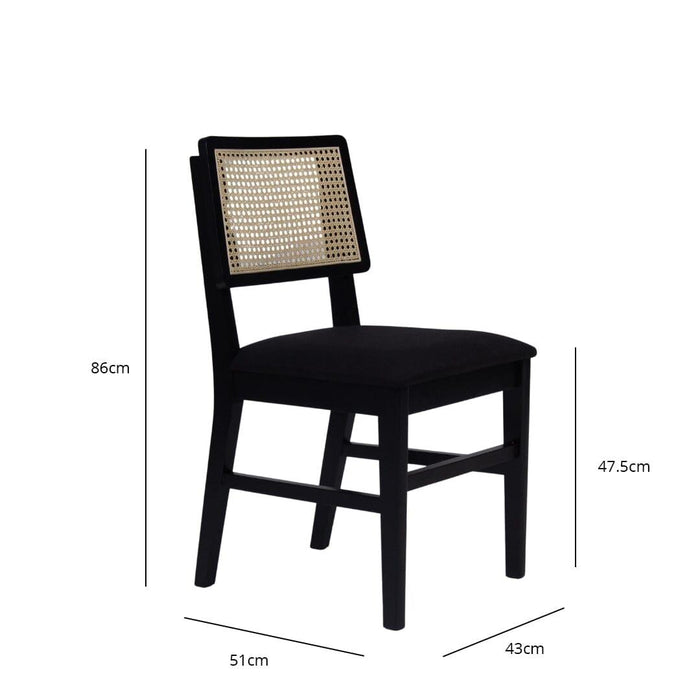 Charlie Black Dining Chairs - Set of 2 - Laura James