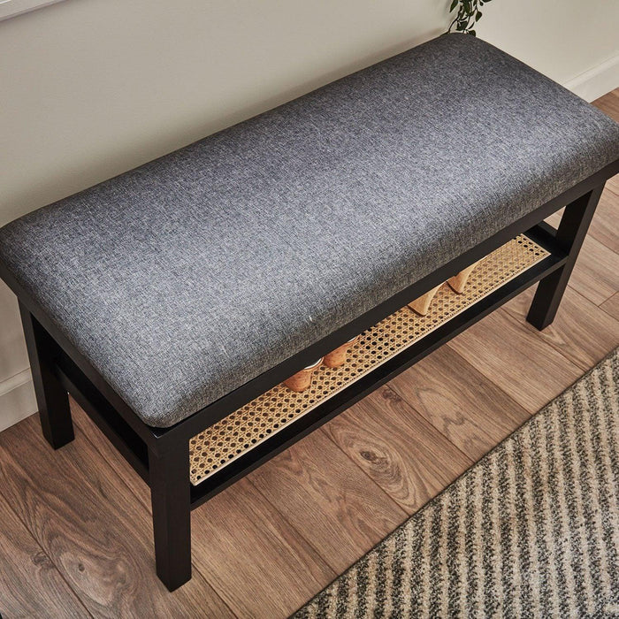 Charlie bench - cane - black - Laura James