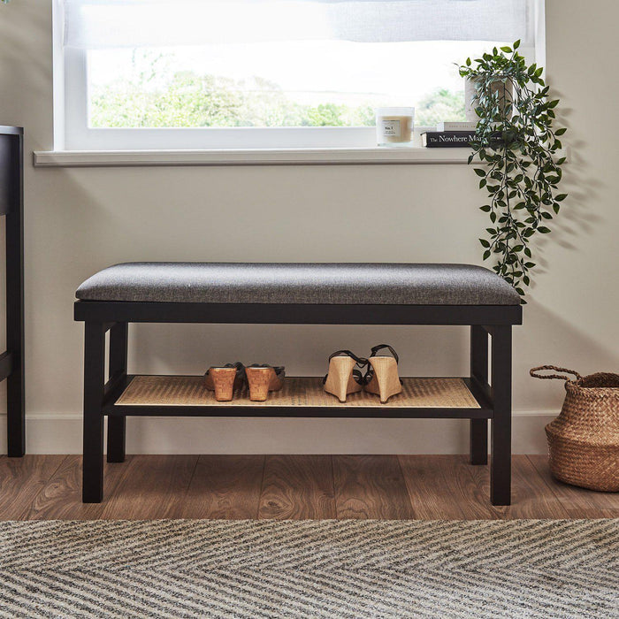 Charlie bench - cane - black - Laura James