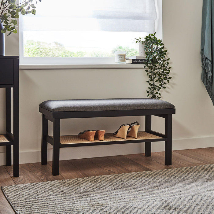 Charlie bench - cane - black - Laura James