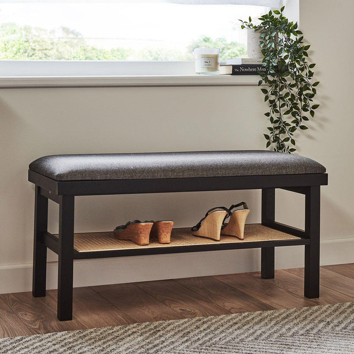 Charlie bench - cane - black - Laura James