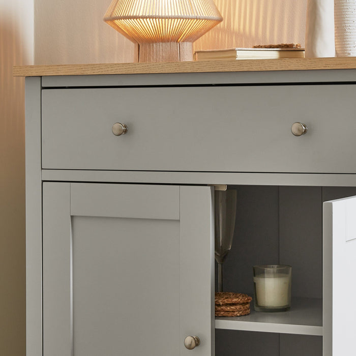 Chatsworth 2 Door Small Sideboard - Linen Grey - Laura James