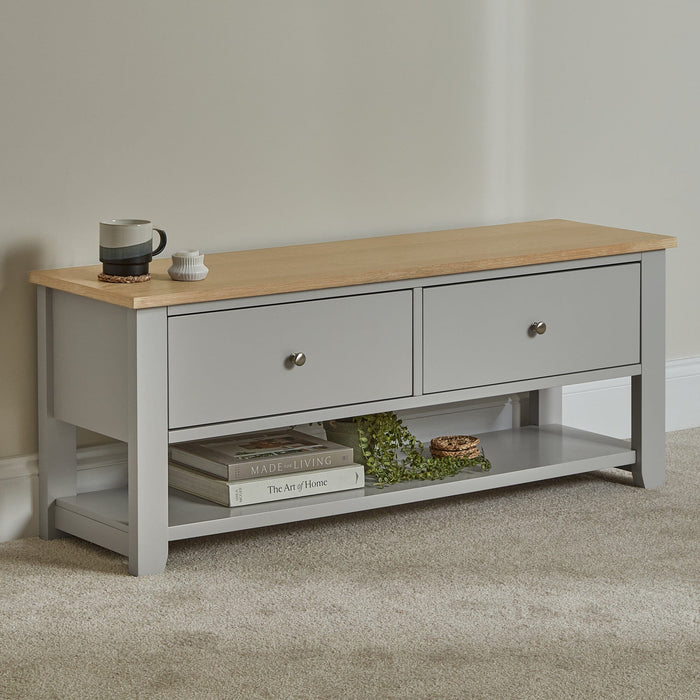 Chatsworth TV Bench - Linen Grey - Laura James