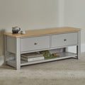 Chatsworth TV Bench - Linen Grey - Laura James