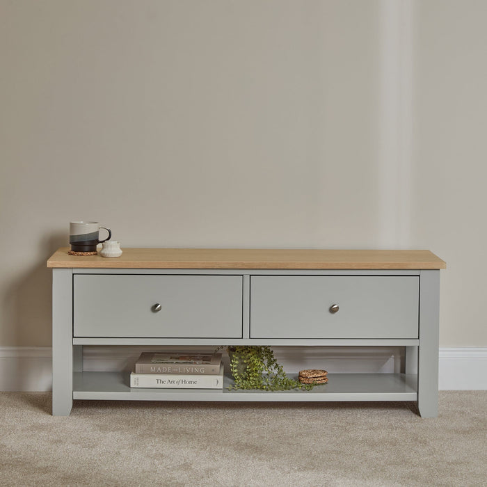 Chatsworth TV Bench - Linen Grey - Laura James