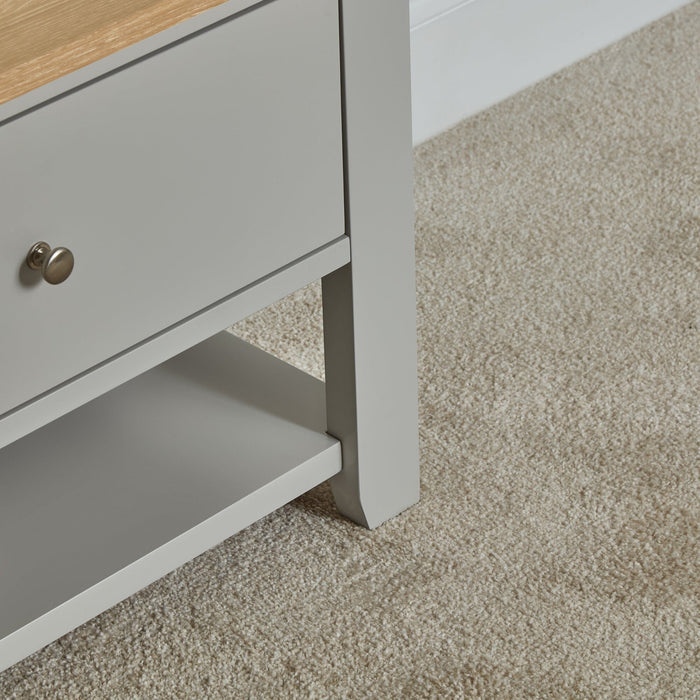 Chatsworth TV Bench - Linen Grey - Laura James
