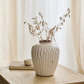 Chera 19cm Ceramic Vase - Off White - Laura James