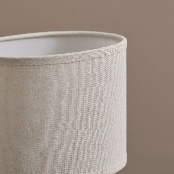 Chesil 29cm Table Lamp - Off White with Alabaster White Linen Shade - Laura James
