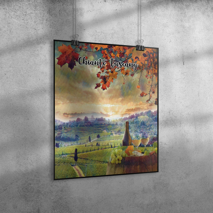 Chianti Tuscany Italy Art Poster Painting 16" x 20"