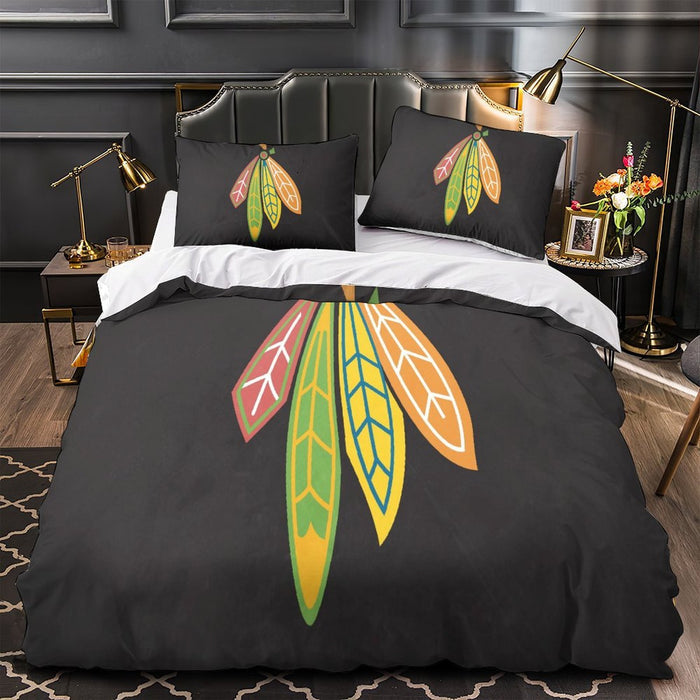 Chicago Blackhawks Bedding Set Quilt Duvet Cover Without Filler