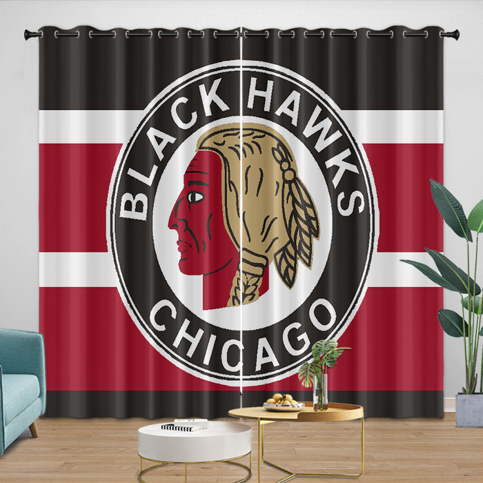 Chicago Blackhawks Curtains Blackout Window Drapes Room Decoration