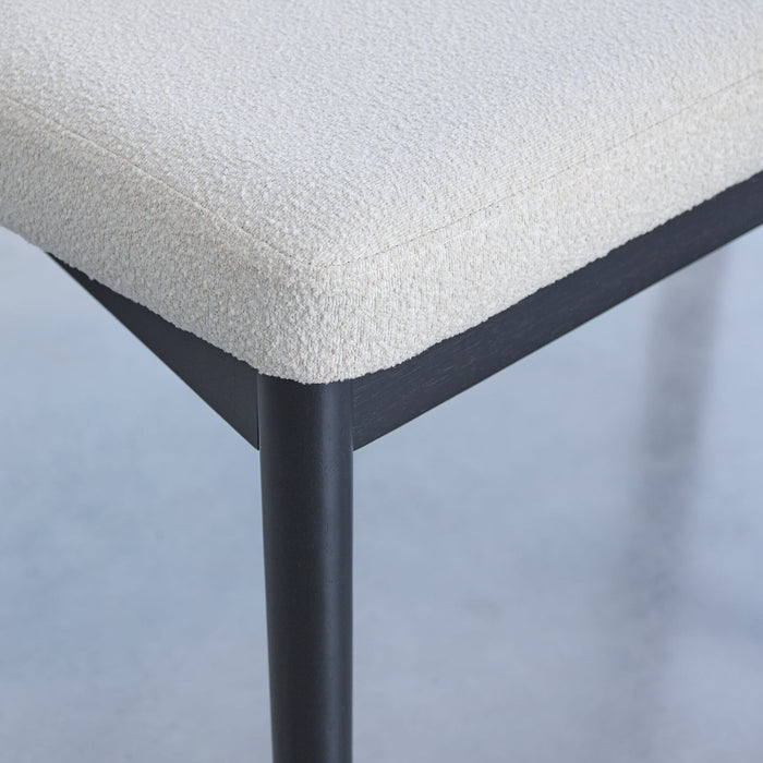 Chloe Dining Chair - Set of 2 - Light Beige with Black Oak Legs - Laura James