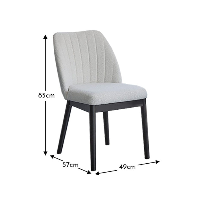 Chloe Dining Chair - Set of 2 - Light Beige with Black Oak Legs - Laura James