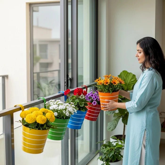 Chromix Metal Planters - (Set of 5) Hanging Planter Urban Plant