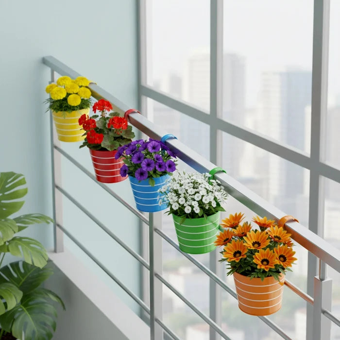 Chromix Metal Planters - (Set of 5) Hanging Planter Urban Plant