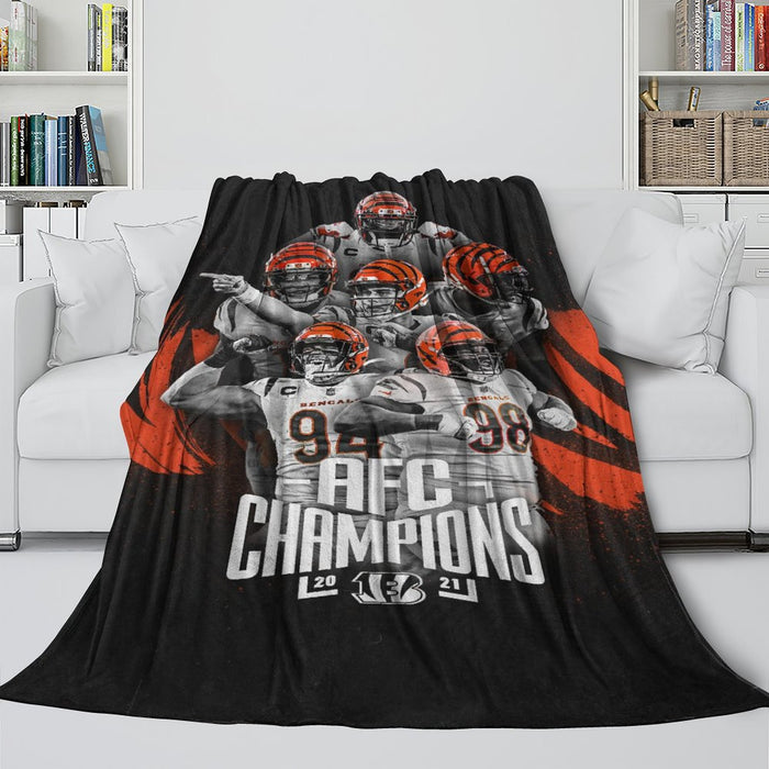Cincinnati Bengals Blanket Flannel Fleece Throw Room Decoration