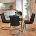 Clara Glass Dining Table Set - 4 Seater - Lola Black Dining Chairs with Gold Legs - Laura James