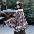 College-style Plaid Cape