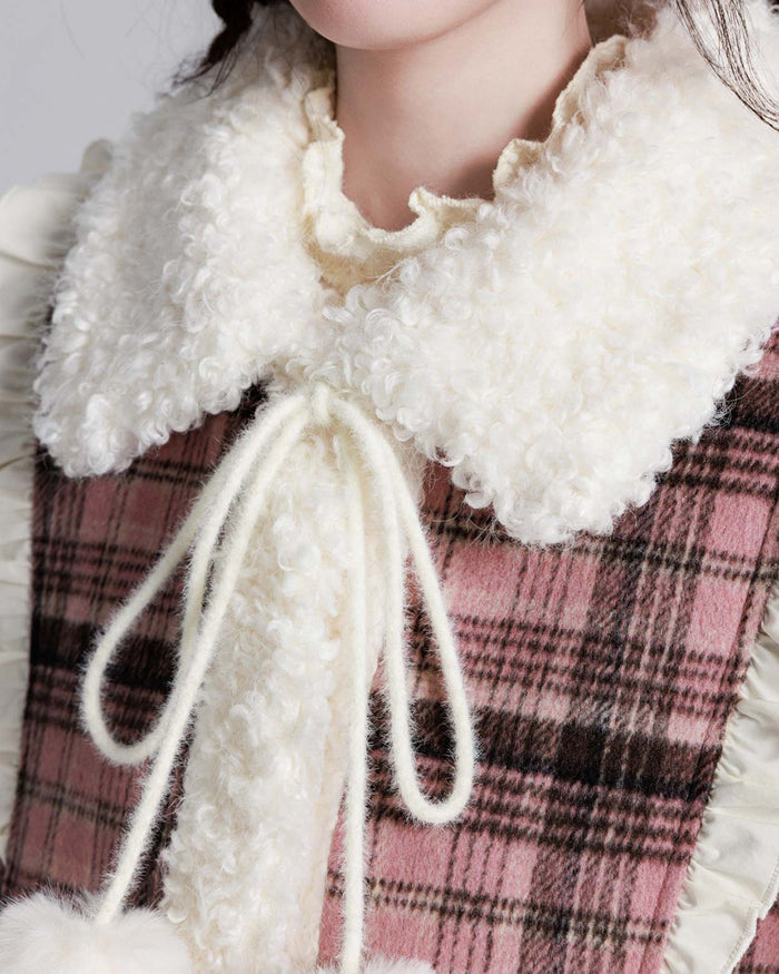 College-style Plaid Cape