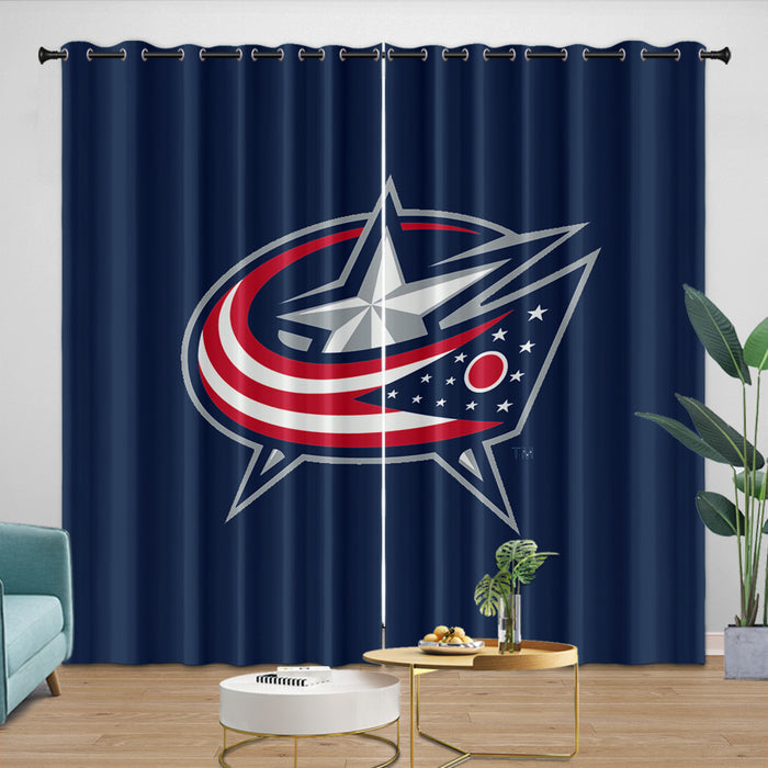 Columbus Blue Jackets Curtains Blackout Window Drapes Room Decoration