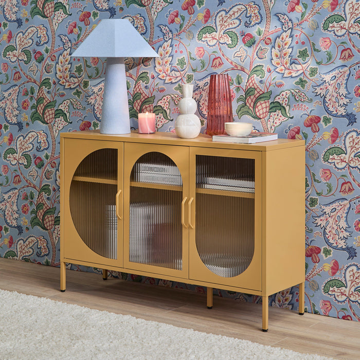 Conan 3 Door Sideboard - Mustard Yellow - Laura James