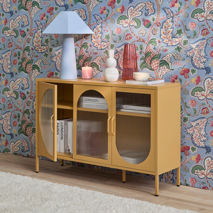 Conan 3 Door Sideboard - Mustard Yellow - Laura James