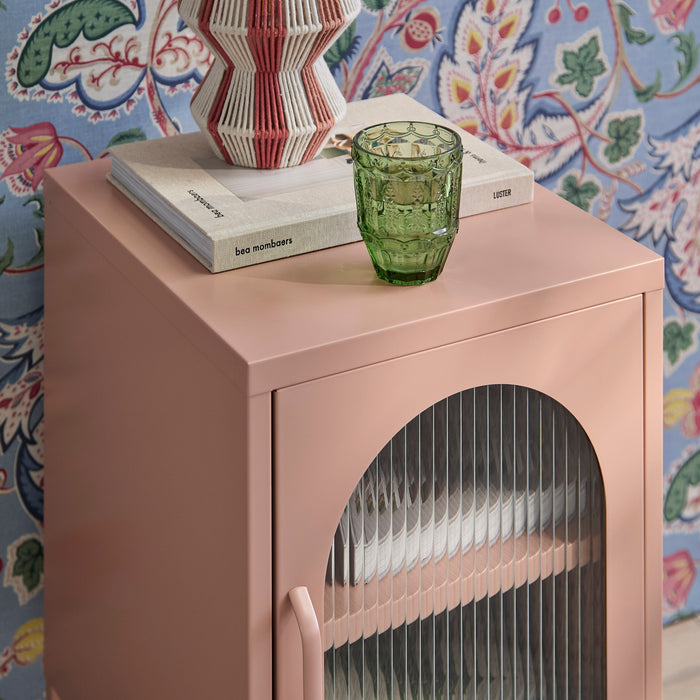 Conan Metal Bedside Table - Blush Pink - Laura James