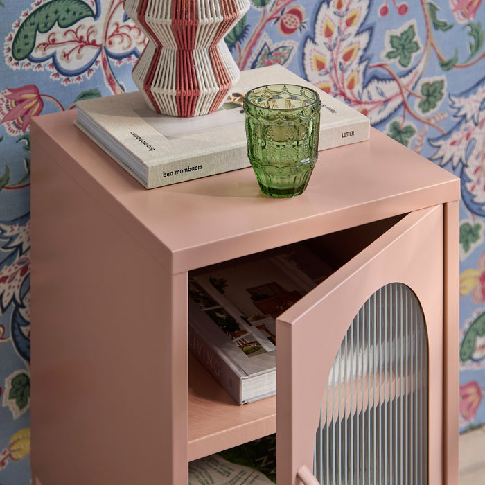 Conan Metal Bedside Table - Blush Pink - Laura James