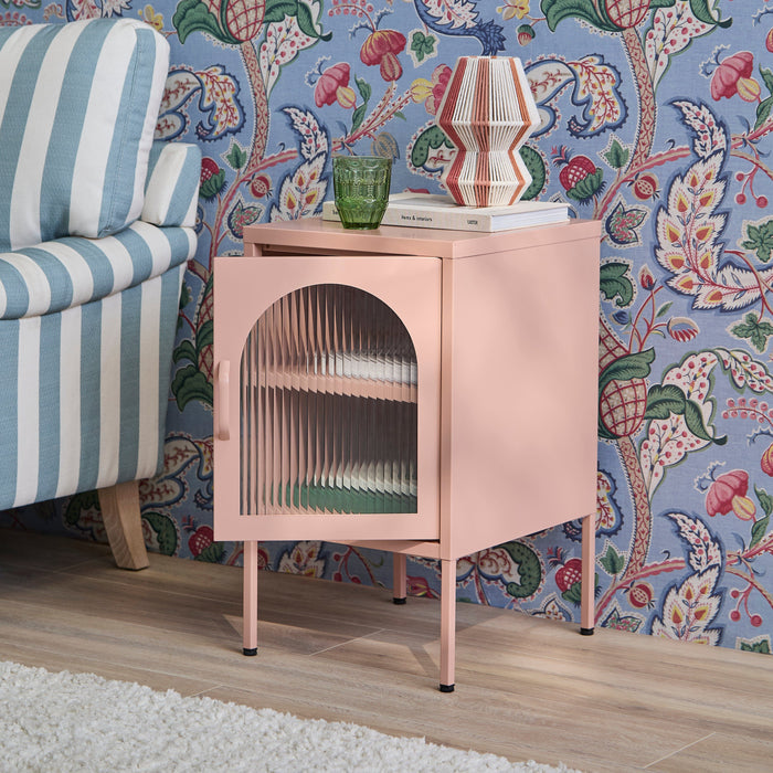 Conan Metal Bedside Table - Blush Pink - Laura James