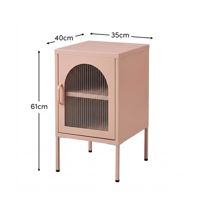 Conan Metal Bedside Table - Blush Pink - Laura James