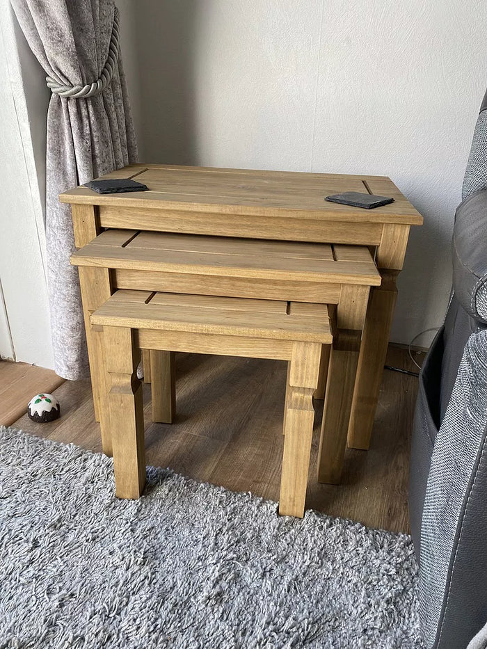 Corona Solid Pine Nest of Tables