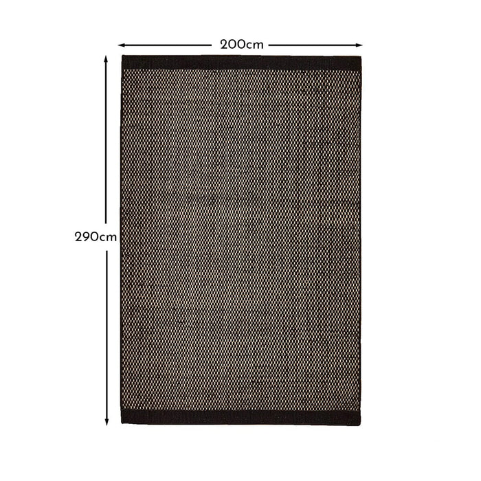 Atcham Wool & Cotton Rug - Pebble Black - 200 x 290cm
