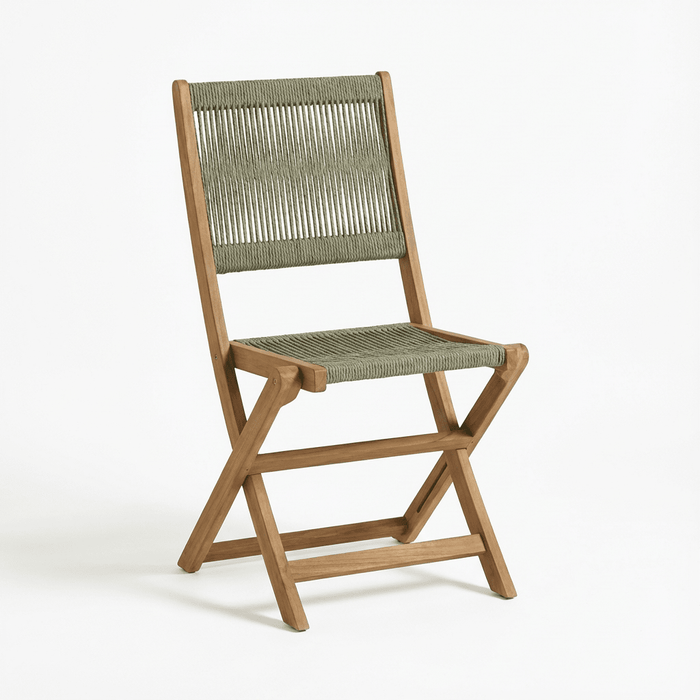 Cove White Acacia Green Rope Garden Chairs - Set of 2 - Laura James