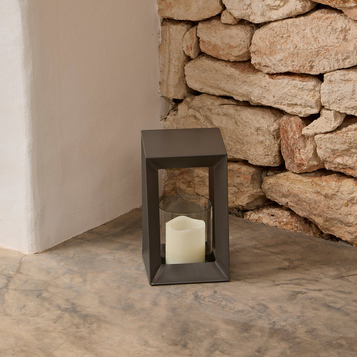 Coxley 25cm Iron Lantern - Nickel - Laura James