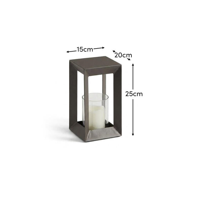 Coxley 25cm Iron Lantern - Nickel - Laura James