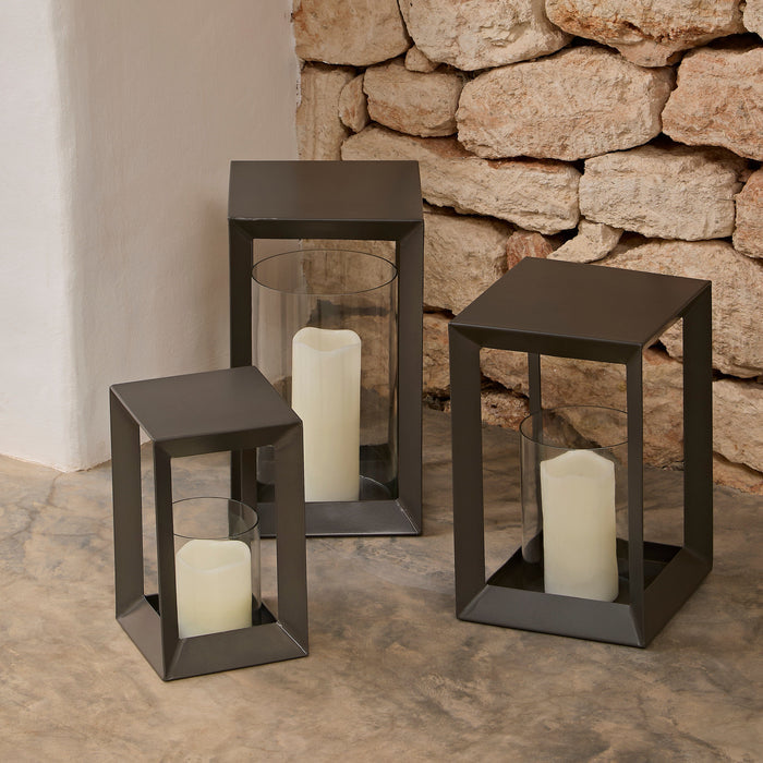 Coxley 32.5cm Iron Lantern - Nickel - Laura James