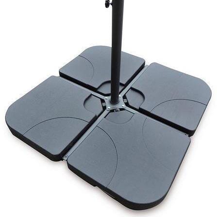 Cream Lean Over Parasol - 2.9m Round with Quartered Black Base