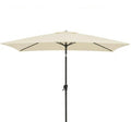 Square 2m Cream LED Parasol with 25kg Parasol Base - Black Concrete - Laura James