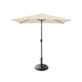 Square 2m Cream LED Parasol with 25kg Parasol Base - Black Concrete - Laura James