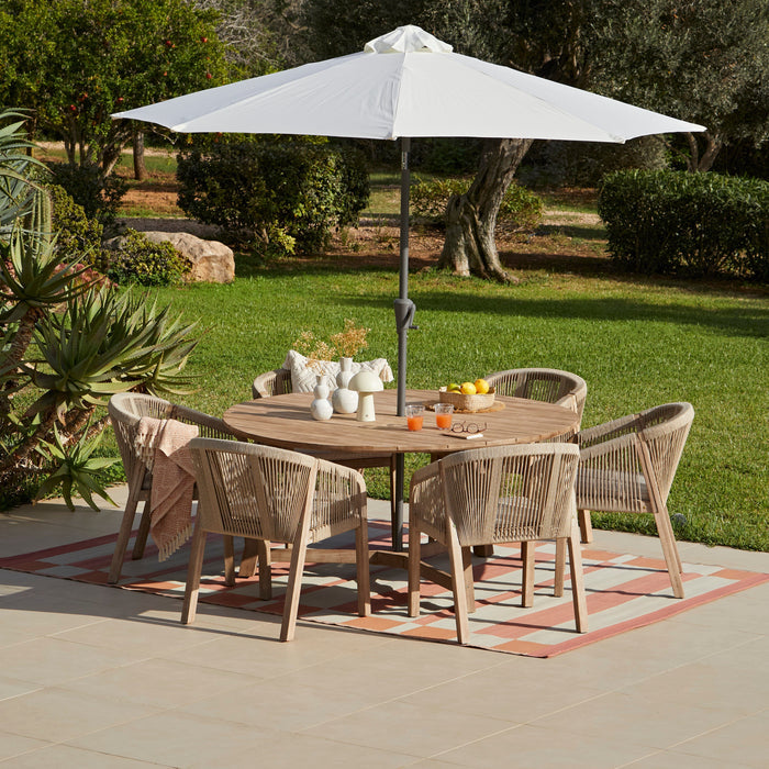 Shiro 6 Seater Wooden Round Dining Table with 6 Nala Rope Chairs
- Laura James