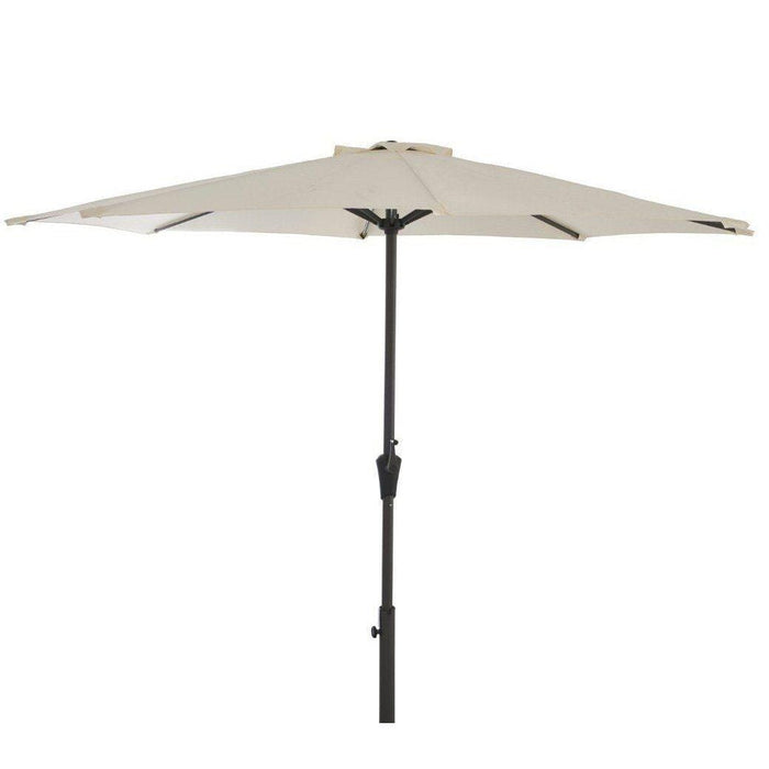 Ashby 8 Seater Wooden Round Garden Dining Set with Cream Parasol - 160cm - Laura James