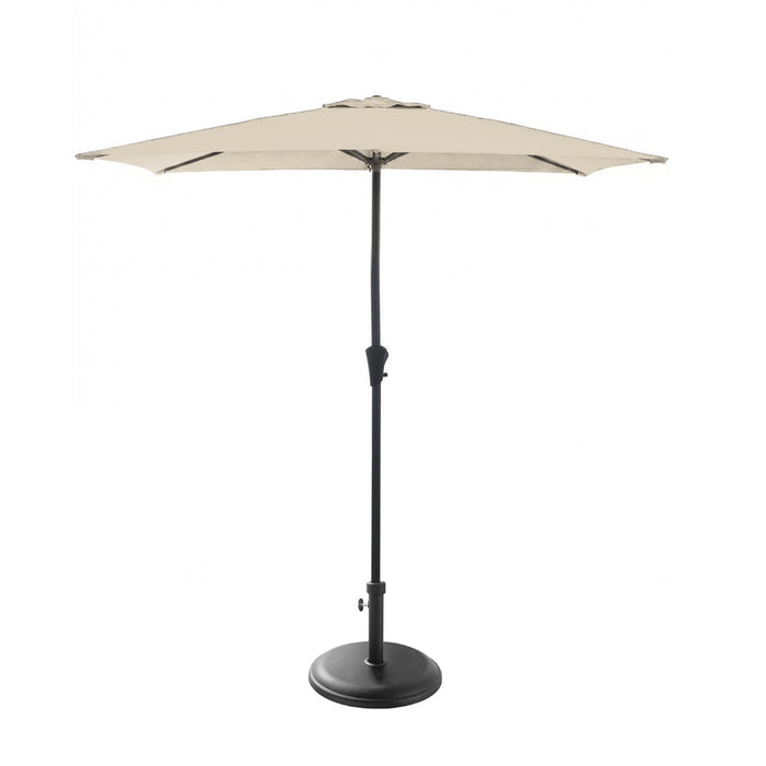 Rectangular 2x3m Cream LED Premium Parasol with 25kg Parasol Base - Black Concrete - Laura James