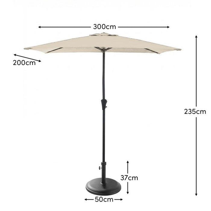 Round Black Concrete Parasol Base