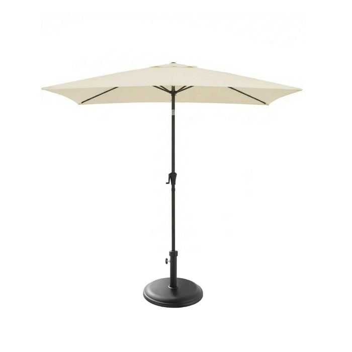 Square 2m Cream Parasol with 25kg Parasol Base - Black Concrete - Laura James