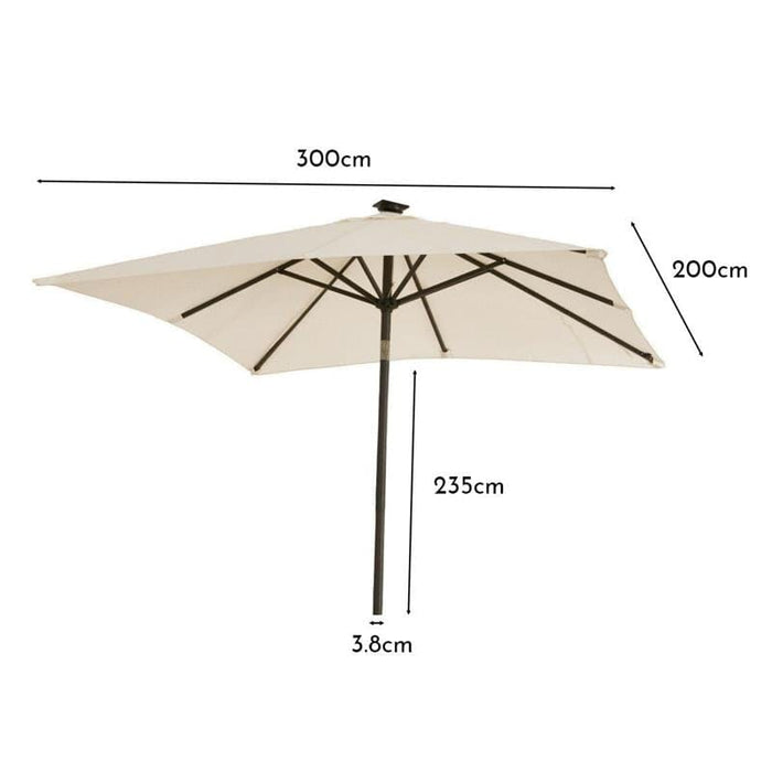 Cream Parasol - 2x3m Rectangle - Laura James
