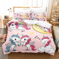 Cute Kids Girls Unicorn Bedding Set Duvet Covers Comforter Bed Sheets - EBuycos