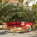 Dakota Garden Corner Sofa Cushion Covers - Red - Laura James